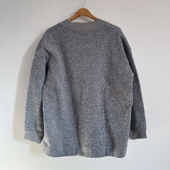 MUJI Women's Knit Fleece Wide Cardigan Gray - Picture 3 of 3